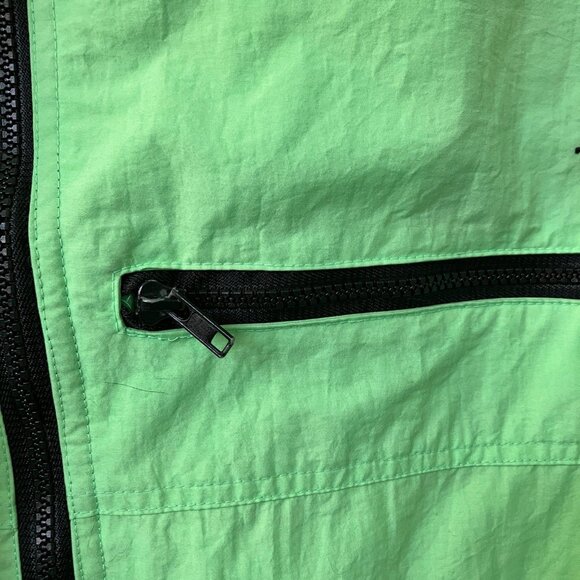 Vintage 1990 Bodyglove Windbreaker Jacket Mens Green Graphic Hooded Nylon - Picture 9 of 16